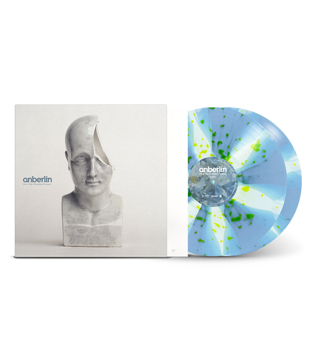 Anberlin Never Take Friendship Personal 2LP Vinyl (Baby Blue / White Cornetto w/ Highlighter Yellow Splatter)